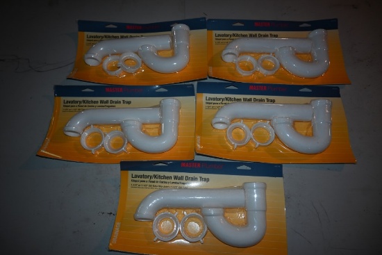 Five Master Plumber Wall Drain Traps