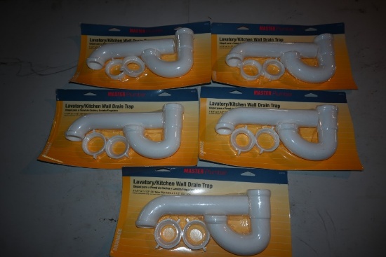Five Master Plumber Wall Drain Traps