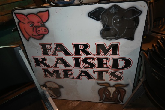 Farm Raised Meat Wooden Sign