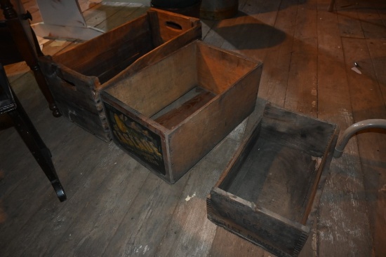 Three Vintage Wooden Boxes