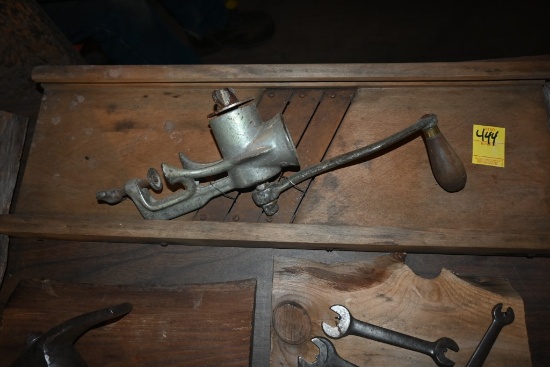 Meat Grinder on a Cabbage Cutter