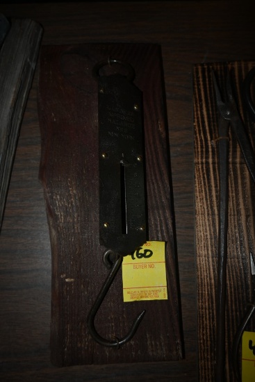 Lander's No 2 Hanging Scale on a Wooden Plaque