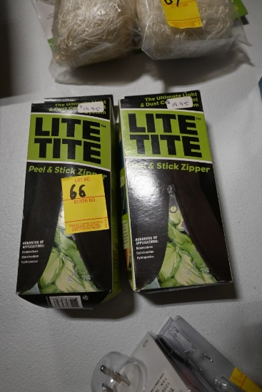 Two Tarpline Lite Tite Peal and Stick Zippers