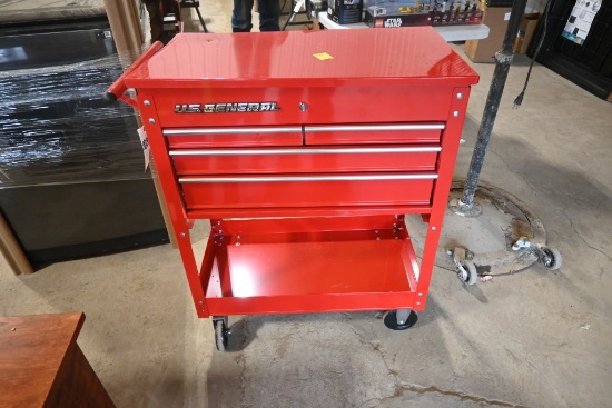 US General Four Drawer Rolling Tool Cart