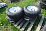 4 Atlas ST205/75R15 Tires on 5 Lug Rims