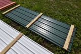 26 Pieces of 10' Sections of Green Corrugated Metal Paneling