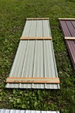 30 Pieces of 10' Sections of Light Green Corruagted Metal Paneling