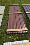 23 Pieces of 10' Sections of Light Brown Corrugated Metal Paneling