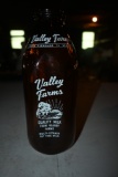 Valley Farms Amber Quart Milk Bottle