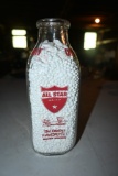All Star Dairy Quart Milk Bottle
