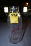 McInerny Farms of Elmira New York Quart Milk Bottle