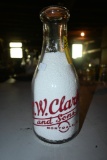 C.W. Clark and Sons of Mondale PA Quart Milk Bottle