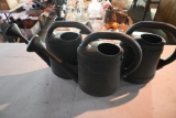 Three Plastic Watering Cans