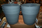Six Plastic Planters