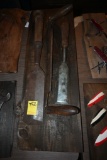 Three Barn Wood Carving Tools on a Wooden Plaque