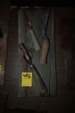 Three Vintage Tools on a Wooden Plaque