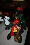 Three Jazz Player Statues