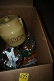 Box of Cookie Cutters and Cookie Jar