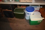 Four Coolers and Suitcase