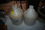 Two Stoneware Chicken Waterers without Bottoms