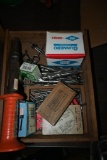 Box of Drill Bits, Tap and Dies, Hardware, Etc.