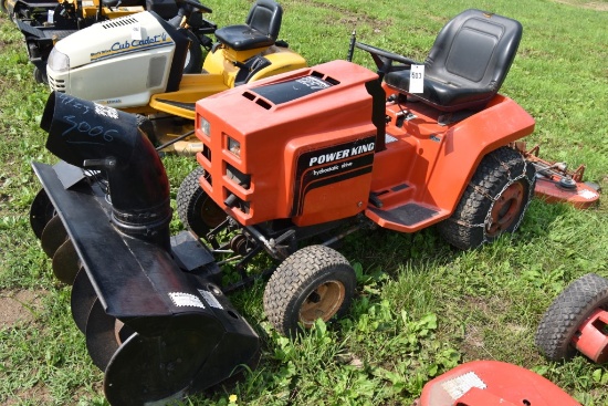 Power King 1217 Lawn Tractor With Snow Blower and Mower Deck
