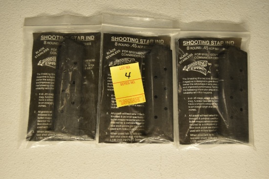 3 Shooting Star Black S.S. M1911 .45 ACP 8 Round M1911 Magazines