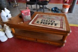 Oak Wooden Coffee Table that has Flip up top