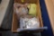 Box of Plumbing Items and Light Fixtures