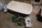 Group of horse Cleaning Items and, Stapler and tools and Tote of Horse Blankets