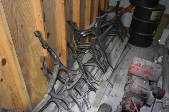 7 Pairs of Cast Iron Park Bench Legs with Wood