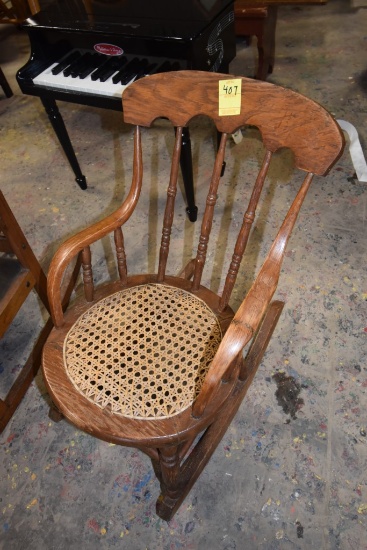 Small Cane Bottom Rocking Chair