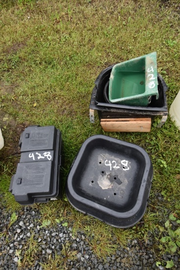Group of Feed Tubs and Battery Box