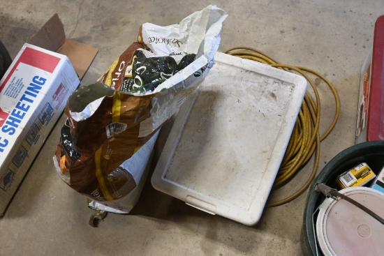 Extension Cord, Electric Fence Tape, and Horse Leg Quilts