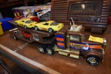 Nylint Car Carrier with Three Plastic Cars