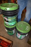 Three Five Gallon Pails of Black Jack Drive Kote 500 Sealer and Coater