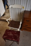 White Rocking Chair With Foot Stool