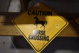 Caution Horse Crossing Sign