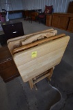4 Wood TV Diner Stand with Holder