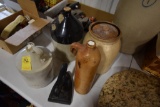 4 Jugs and Antique Iron