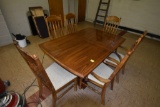 Wooden Dining Table with 6 Chairs
