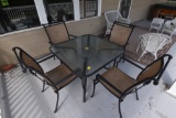 Glass Top Outdoor Table with 4 Chairs