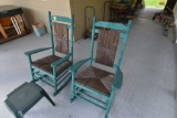 2 Wooden Rocking Chairs