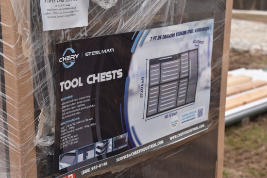 New Chery Steelman 7' 35 Drawer Stainless Steel tool Box