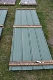 24 Pieces of 10' Sections of Green Corrugated Metal Paneling