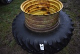 18.4R34 Tire with 2 Rims