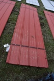 32 Section of 12' Red Corrugated Metal Paneling