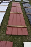 28 Pieces of 16' Sections of Red Corrugated Metal Paneling