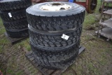 4 Yokohama 12R22.5 Tires on 10 Lug Rims