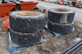 4 Cushion Aire 7.5-25 Run Flat Tires on 12 Lug Rims